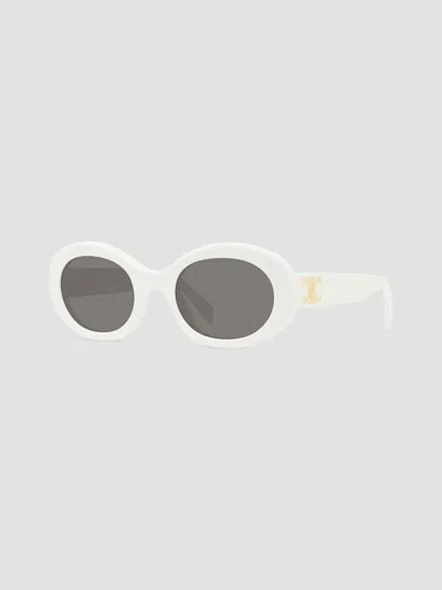 Celine Women's Triomphe 52mm Oval Sunglasses In Ivory Smoke
