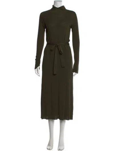 Pre-owned Celine Wool Long Dress In Green