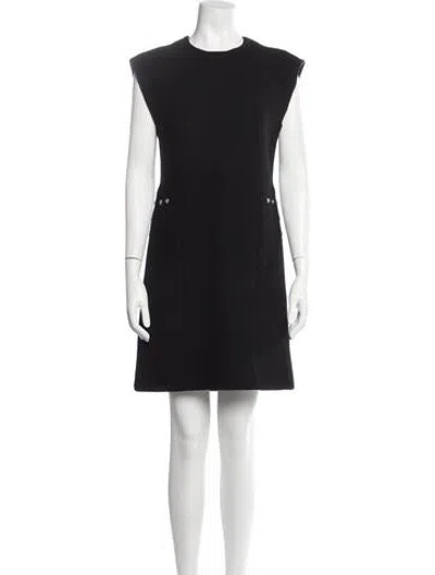Pre-owned Celine Wool Mini Dress In Black