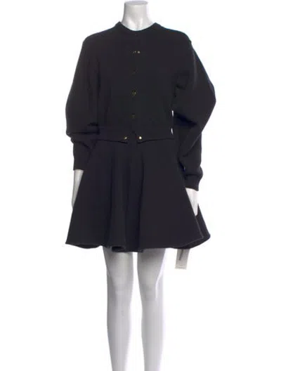 Pre-owned Celine Wool Mini Dress In Black/blue