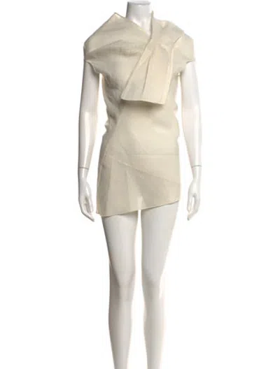 Pre-owned Celine Wool Mini Dress In Neutrals