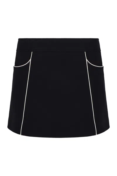 Celine Wool Mini Skirt In Blue