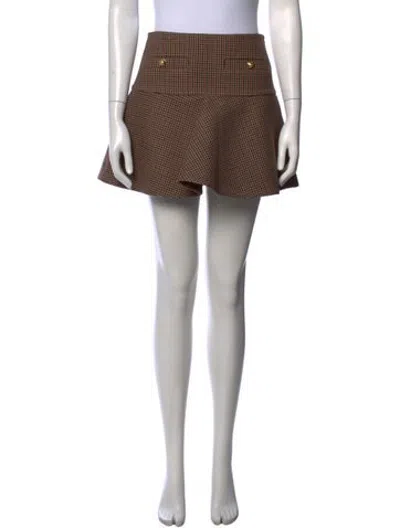 Pre-owned Celine Wool Mini Skirt In Brown