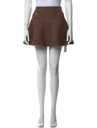 Pre-owned Celine Wool Mini Skirt W/ Tags In Brown