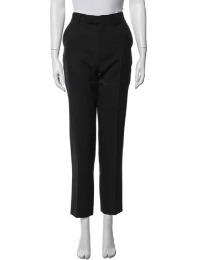 Pre-owned Celine Wool Straight Leg Pants In Black