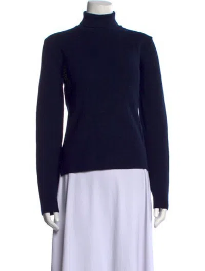 Pre-owned Celine Wool Turtleneck Sweater In Blue