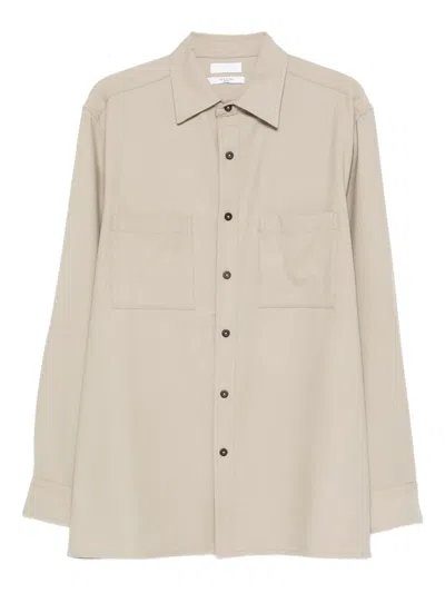 Cellar Door Chest-pocket Button Wool Shirt In Multi