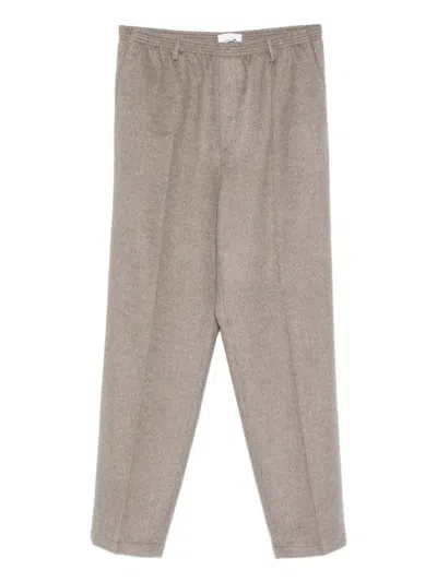 Cellar Door Elasticated-waistband Cashmere Trousers In Brown