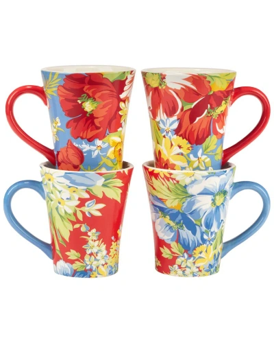 Certified International Blossom Set Of 4 Mugs In Multi