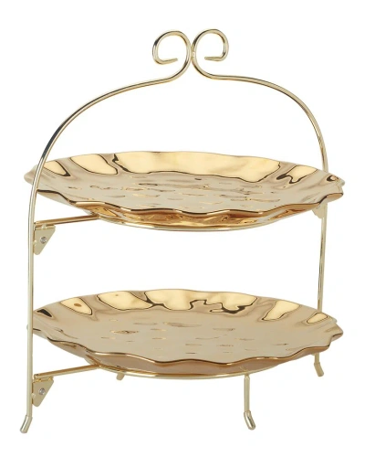Certified International Gold Coast 2-tier Rack With 11in Plates In Miscellaneous