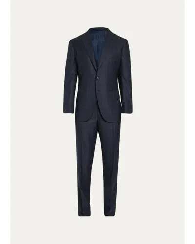 Cesare Attolini Men's Wool Plaid Two-piece Suit In Blue