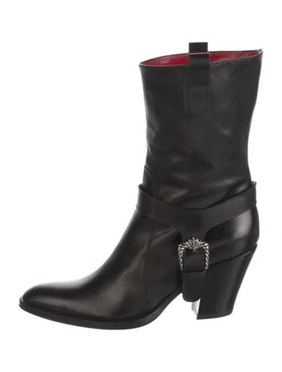 Pre-owned Cesare Paciotti Leather Western Boots In Black