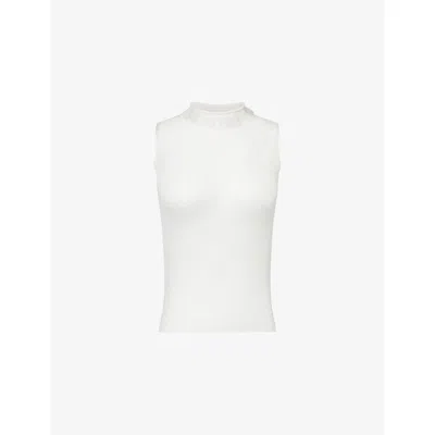Cfcl Fcl Womens White Multi Portrait Enchant Embellished Knitted Top