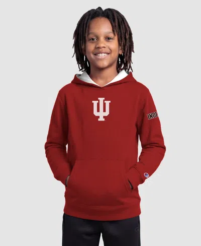 Champion Kids' Big Boys' And Girls' Crimson Indiana Hoosiers Fleece Hoodie In Red