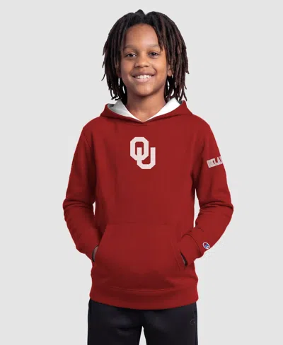 Champion Kids' Big Boys' And Girls' Crimson Oklahoma Sooners Fleece Hoodie In Burgundy