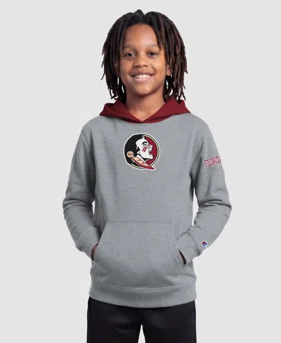 Champion Kids' Big Boys' And Girls' Heather Gray Florida State Seminoles Fleece Hoodie