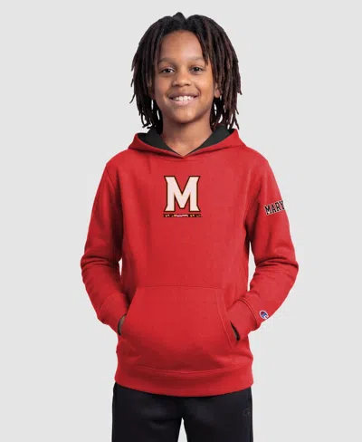 Champion Kids' Big Boys' And Girls' Red Maryland Terrapins Fleece Hoodie
