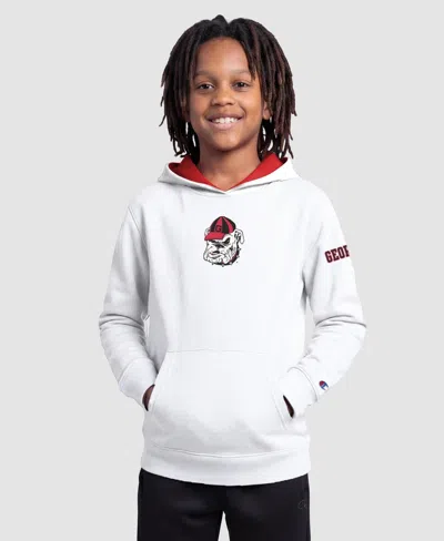 Champion Kids' Big Boys' And Girls' White Georgia Bulldogs Fleece Hoodie