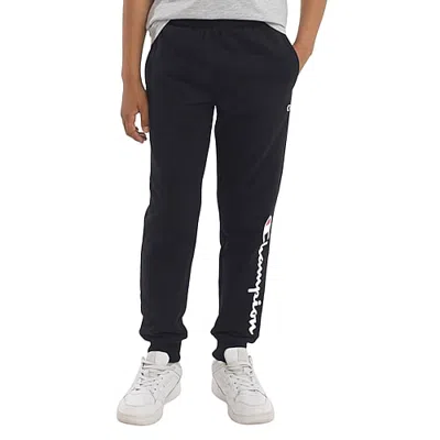 Champion Big Kid Boys Cuffed Classic Fit Fleece Jogger Pant In Black