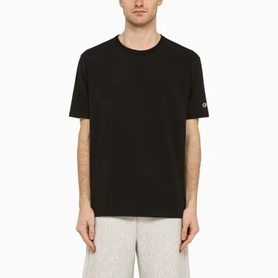 Champion Black Cotton Crew-neck T-shirt