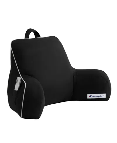 Champion Faux Wool Backrest Pillow, 30" X 17" In Black