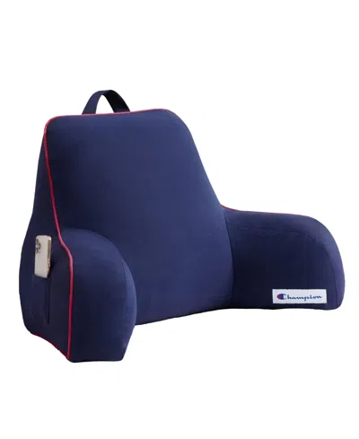 Champion Faux Wool Backrest Pillow, 30" X 17" In Navy