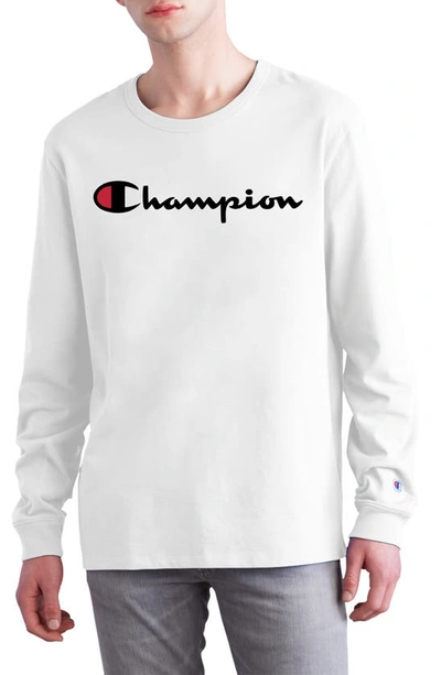 Champion Heritage Long Sleeve Logo T-shirt In White