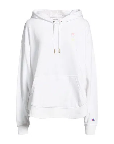 Champion Woman Sweatshirt White Size L Cotton, Polyester