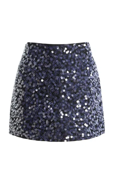 Chan Luu Midnight Sequined Mini Skirt In Black