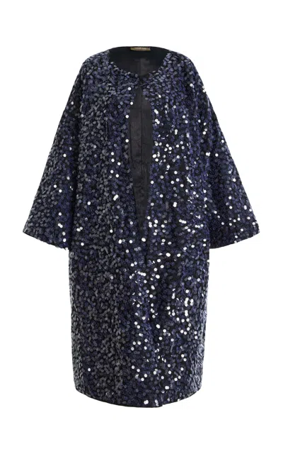 Chan Luu Midnight Studio Sequined Coat In Blue