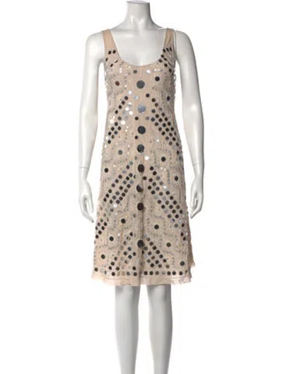 Pre-owned Chan Luu Patterned Mini Dress In Neutrals