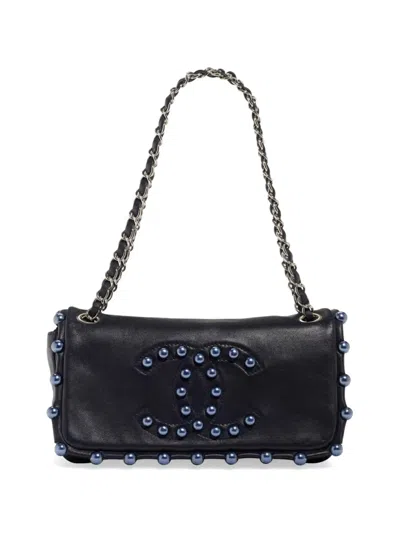 Chanel 2008 Cc Obsession Leather Shoulder Bag In Black