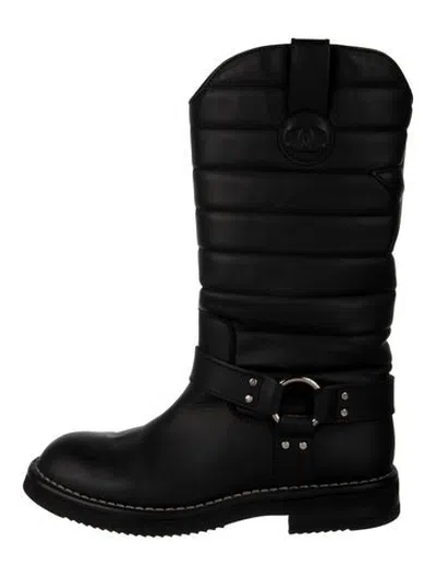 Pre-owned Chanel 2014 Paris-dallas Moto Boots In Black