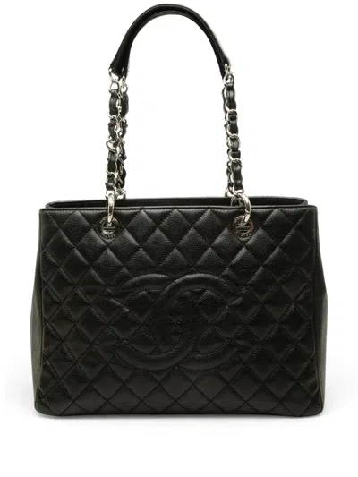 Pre-owned Chanel 2014-2015 Caviar Grand Shopping Tote Bag In Black