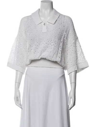 Pre-owned Chanel 2016 Short Sleeve Polo In White