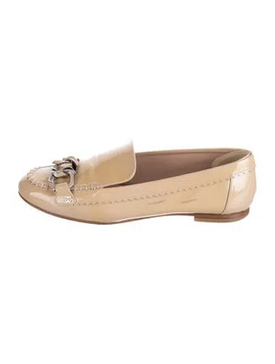 Pre-owned Chanel 2017 Interlocking Cc Logo Loafers In Neutrals