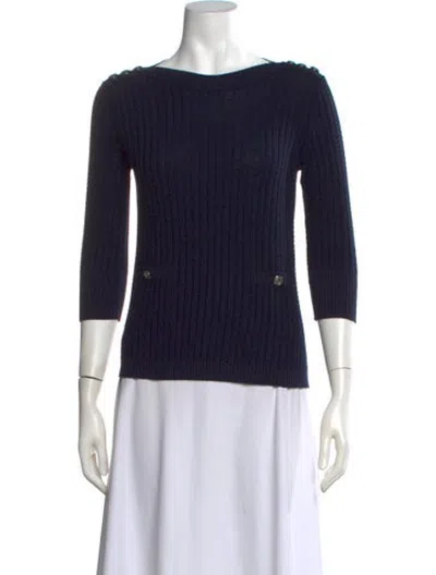 Pre-owned Chanel 2018 Paris-hamburg Sweater In Blue