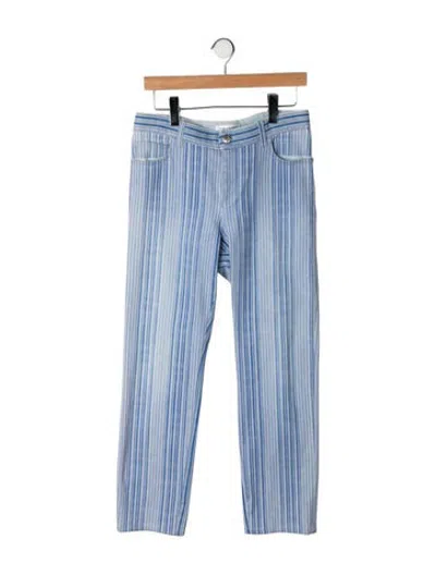 Pre-owned Chanel 2018 Straight Leg Jeans In Blue