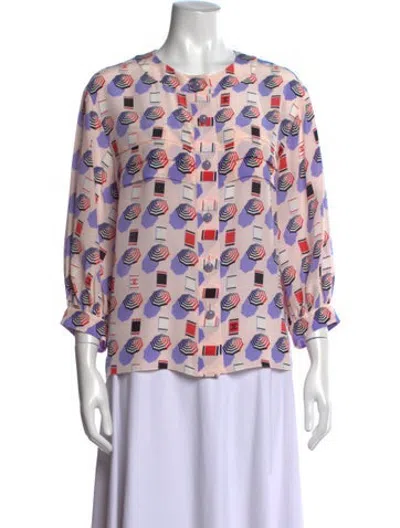 Pre-owned Chanel 2019 Silk Blouse W/ Tags In Multicolor