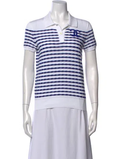 Pre-owned Chanel 2019 Striped Polo In Neutrals