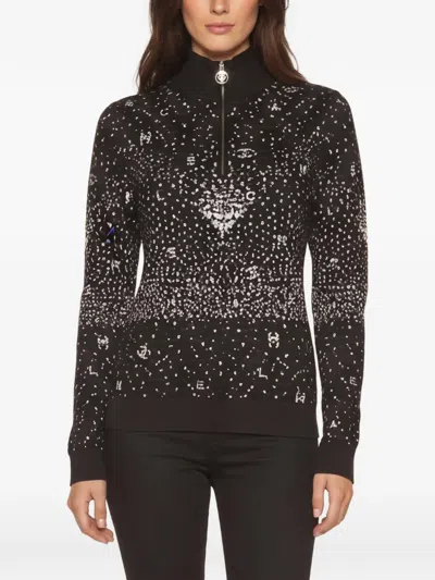 Pre-owned Chanel 2021 Cc Logo Half-zip Sweater In Black