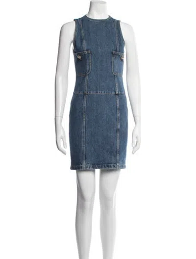 Pre-owned Chanel 2022 Mini Dress In Blue