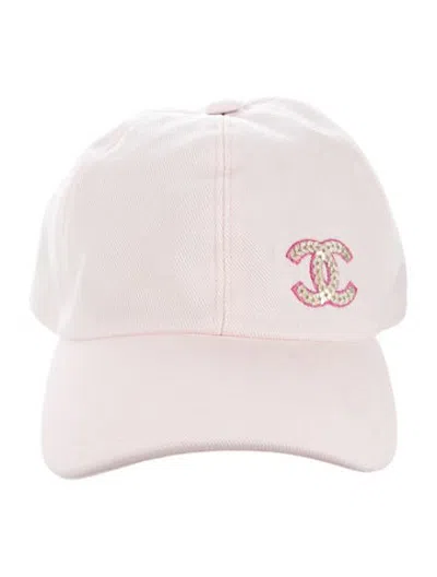 Pre-owned Chanel 2022 Sequin Cc Baseball Cap In Pink