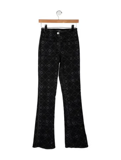 Pre-owned Chanel 2023 Flared Jeans In Black