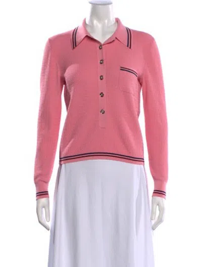 Pre-owned Chanel 2023 Long Sleeve Polo In Pink