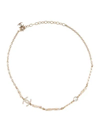 Pre-owned Chanel 2023 Strass Cc Choker Necklace, 17.75" In Multicolor