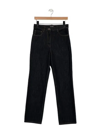 Pre-owned Chanel 2025 Straight Leg Jeans In Blue