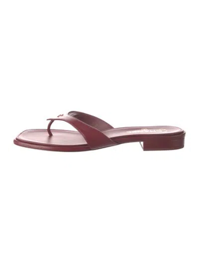 Pre-owned Chanel 2026 Interlocking Cc Logo Flip Flops In Red