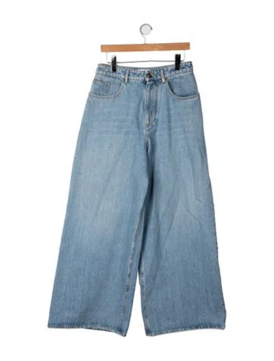 Pre-owned Chanel 2026 Wide Leg Jeans W/ Tags In Blue