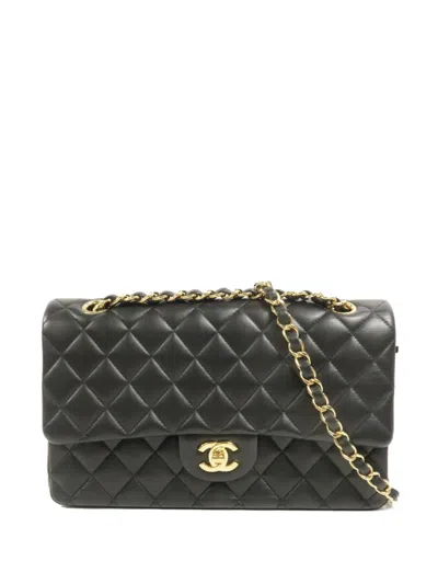 Chanel 25 Classic Flap Quilted Cc Turn-lock Shoulder Bag In Black